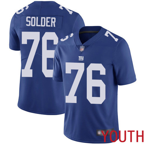 Youth New York Giants #76 Nate Solder Royal Blue Team Color Vapor Untouchable Limited Player Football NFL Jersey->youth nfl jersey->Youth Jersey